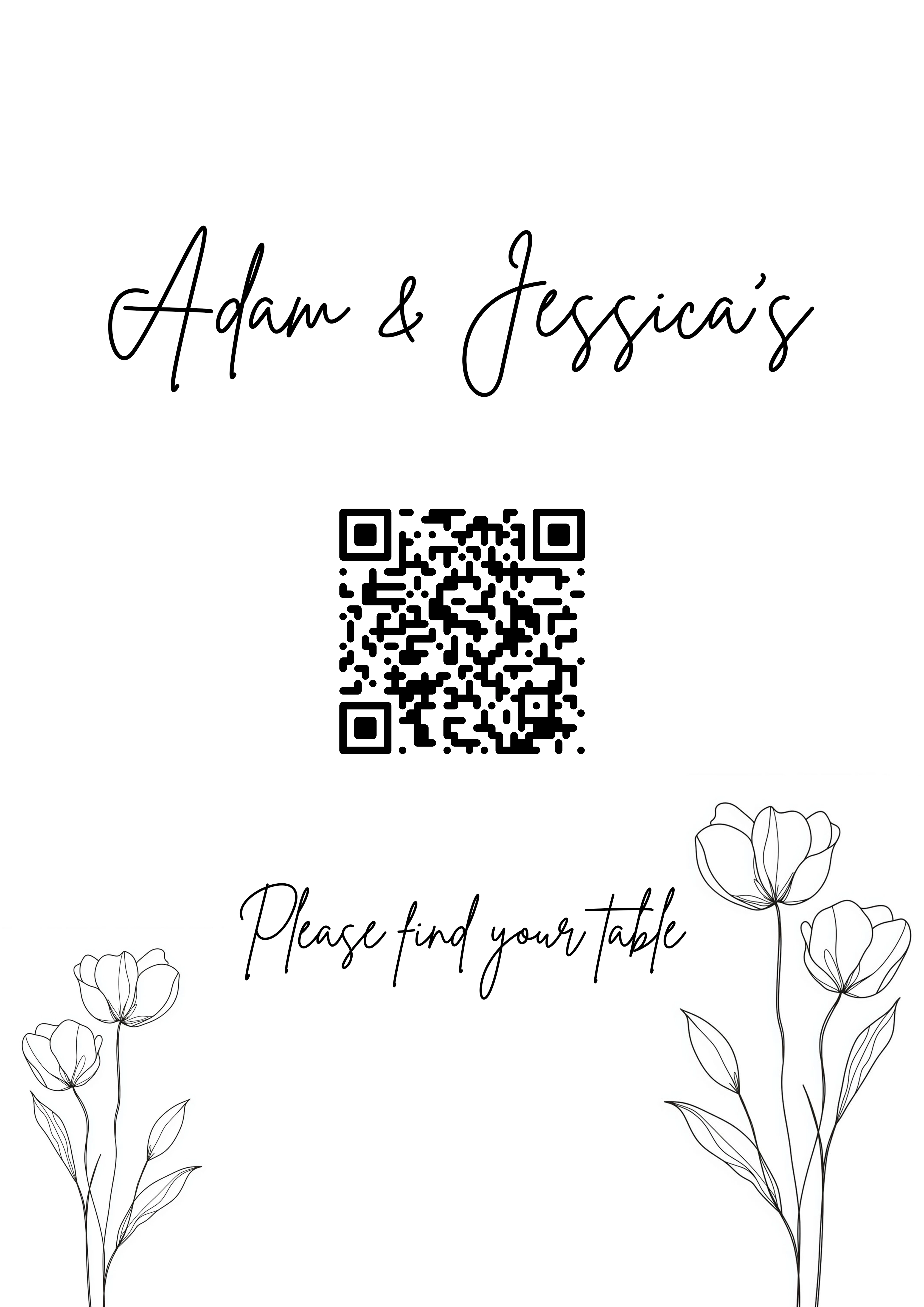 MyGuestWork QR code seating chart displayed at an event