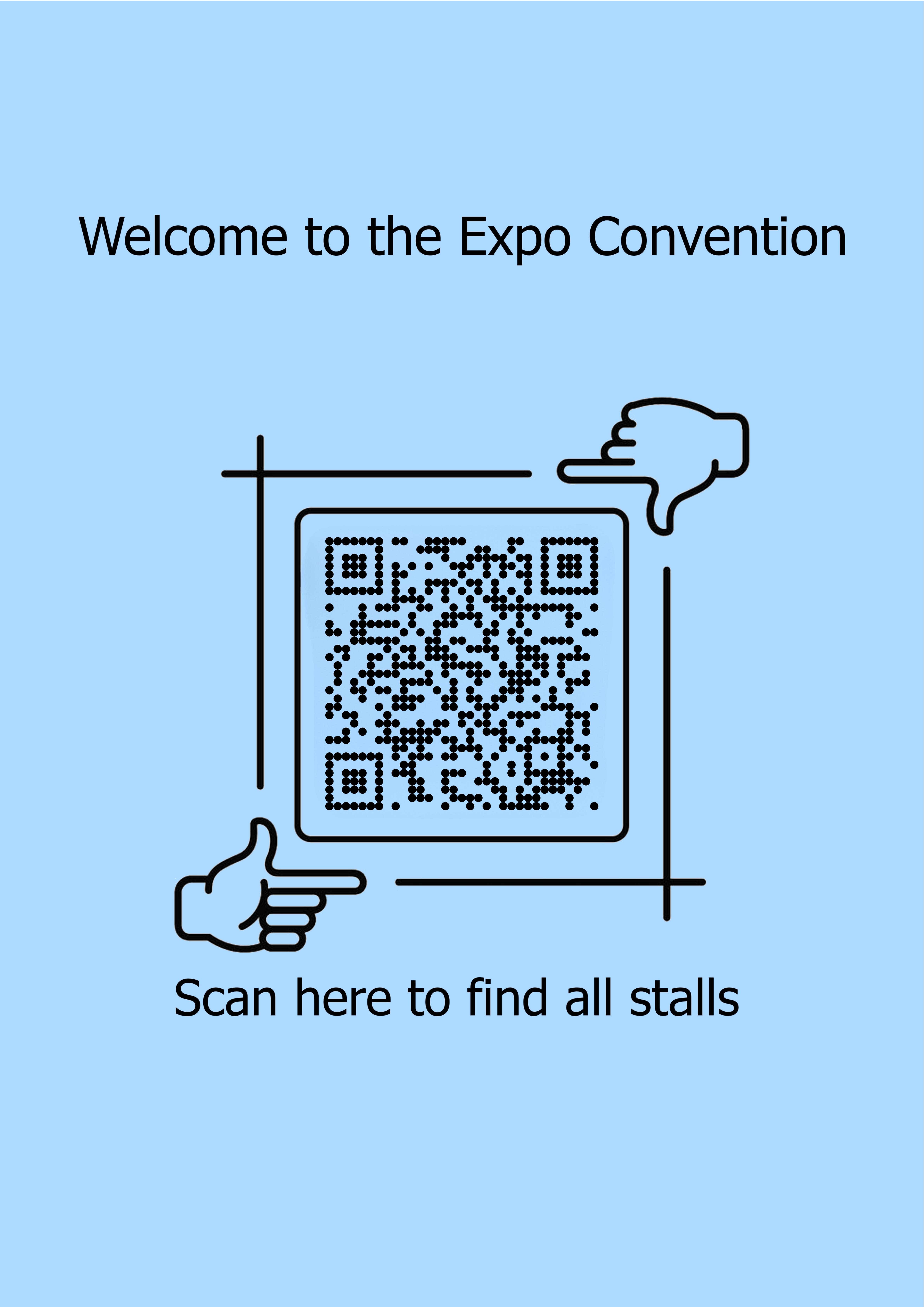 Minimal QR code signage for a clean event display