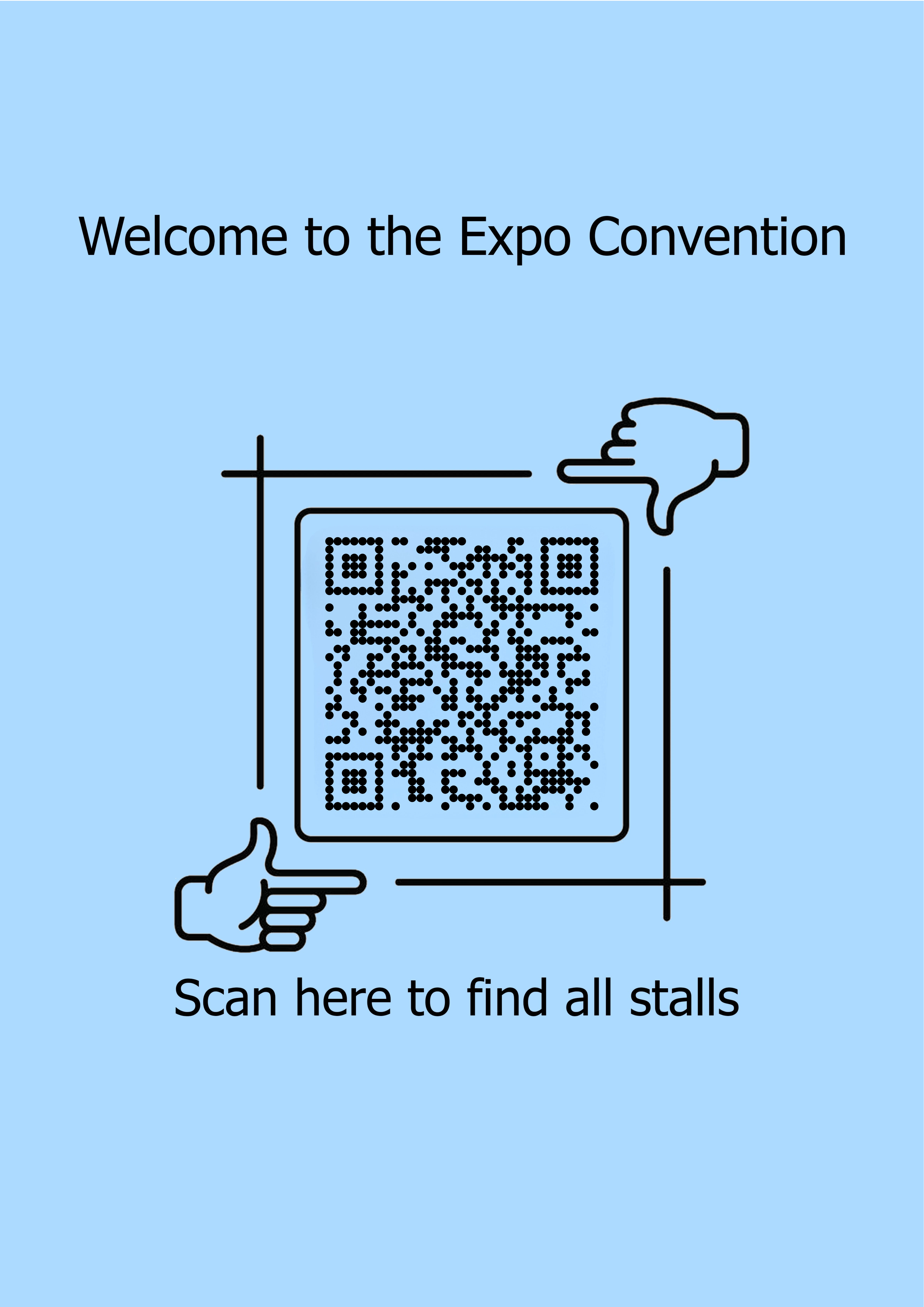 Minimal QR code signage for a clean event display