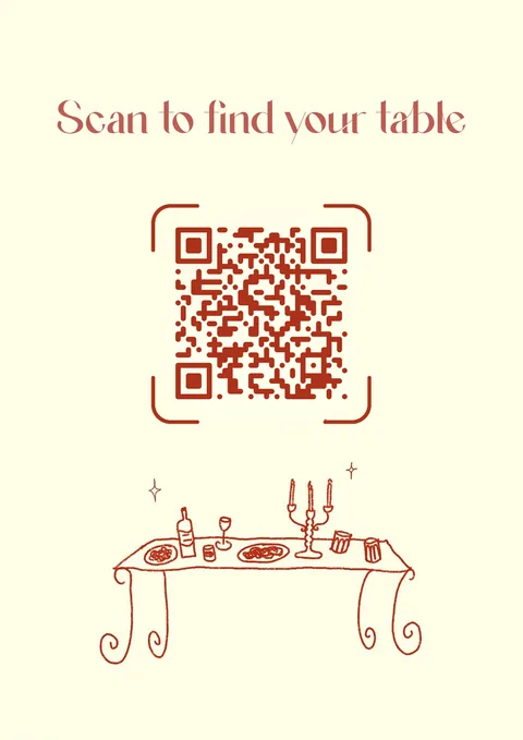 Event QR code signage at a corporate or formal gathering