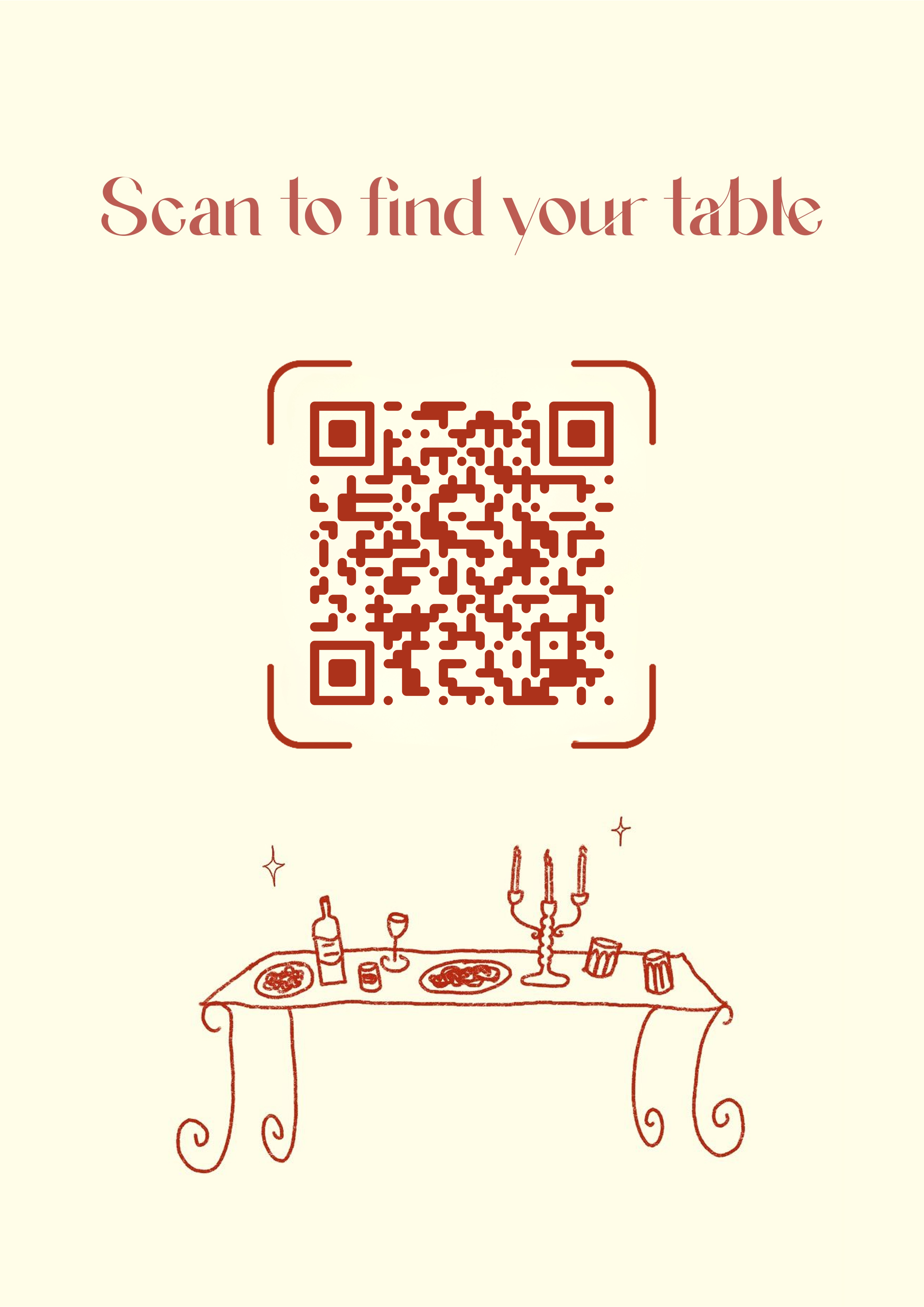Event QR code signage at a corporate or formal gathering