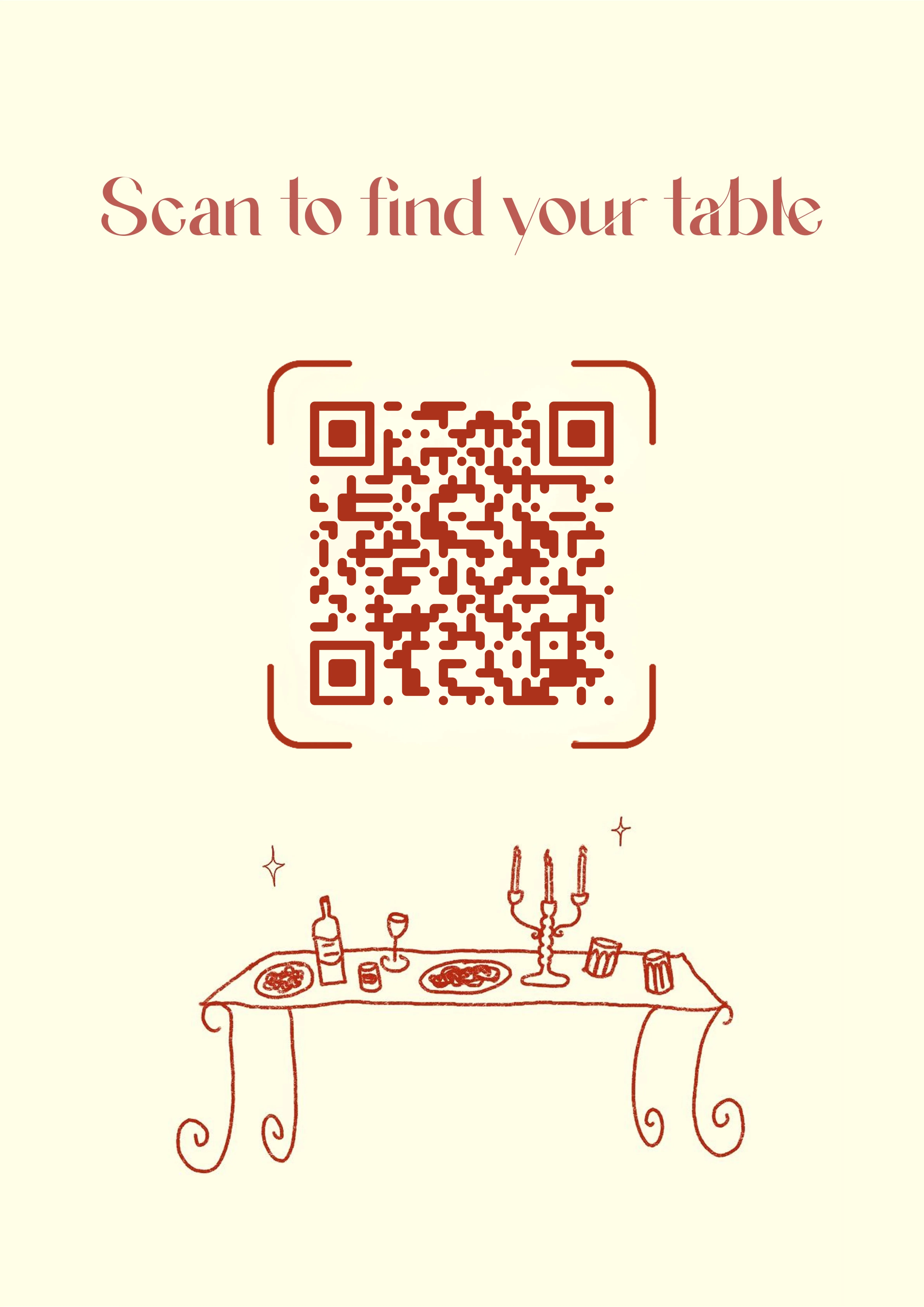 Event QR code signage at a corporate or formal gathering