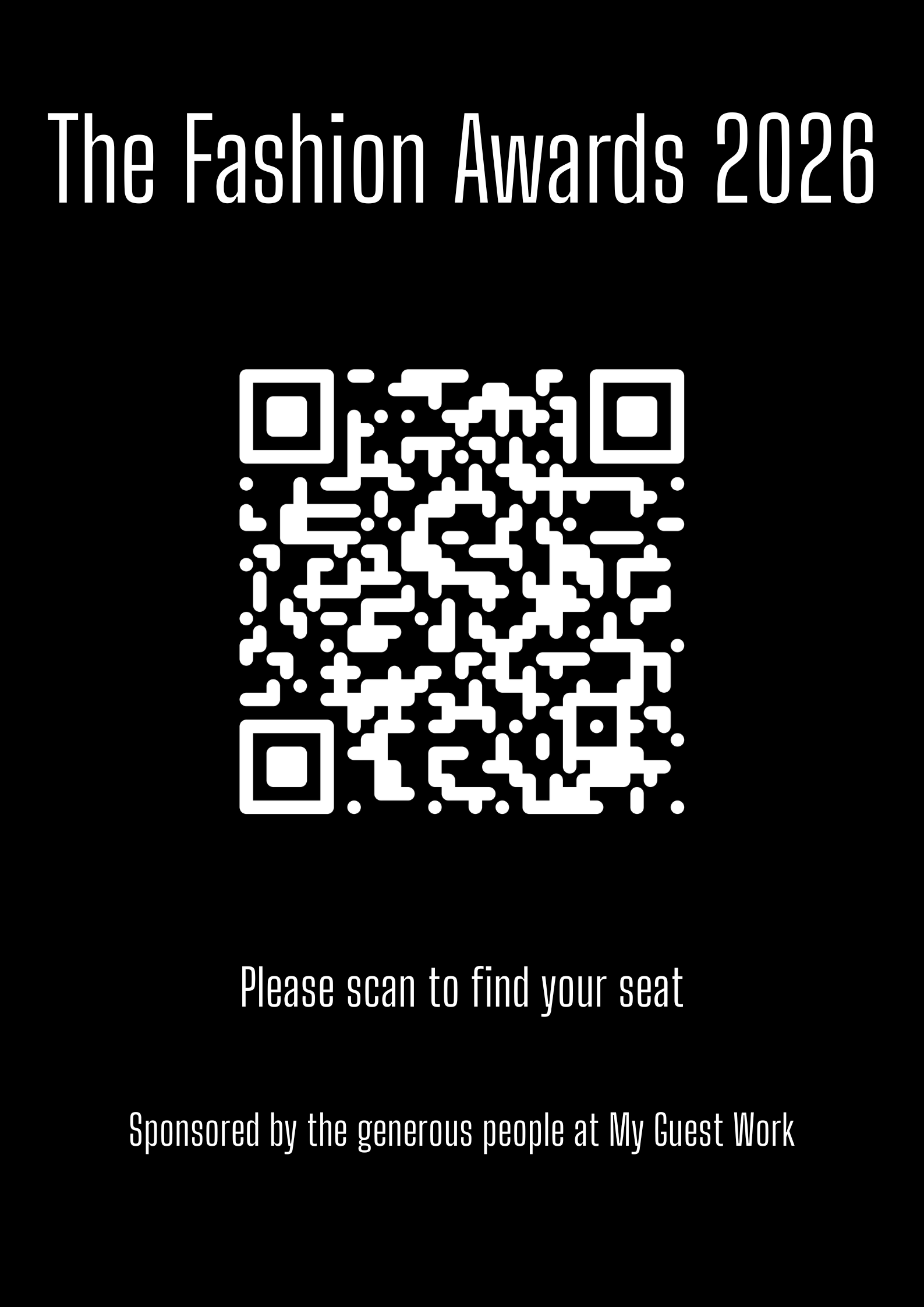 Elegant QR code signage for a formal event
