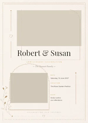Dual Photo Story Anniversary invitation template