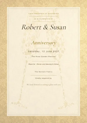 Elegant Toast Anniversary invitation template