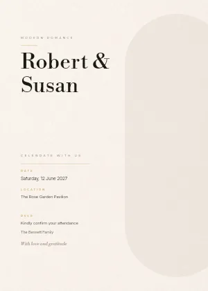 Modern Romance Anniversary invitation template