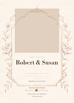 Photo Memory Frame Anniversary invitation template