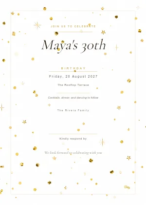 Golden Confetti invitation template