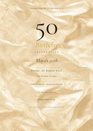 Golden Milestone invitation template
