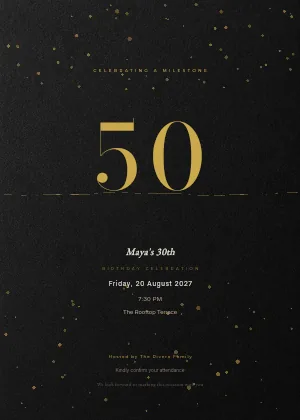 Milestone Noir invitation template