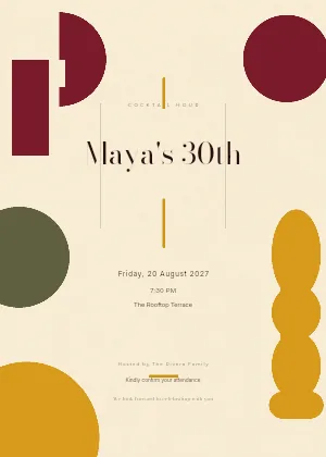 Retro Cocktail Hour invitation template