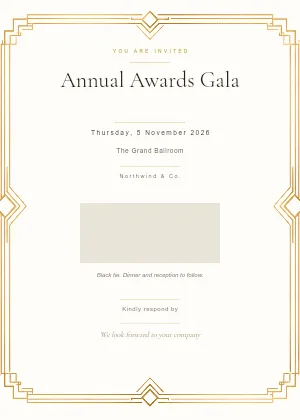 Art Deco Gala invitation template