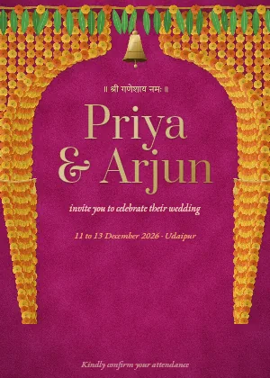 Marigold Curtain invitation template
