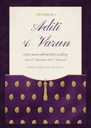 The Midnight Zari invitation design