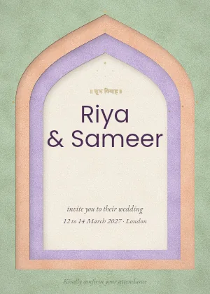 The Modern Desi invitation design