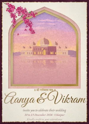 Palace at Dusk invitation template