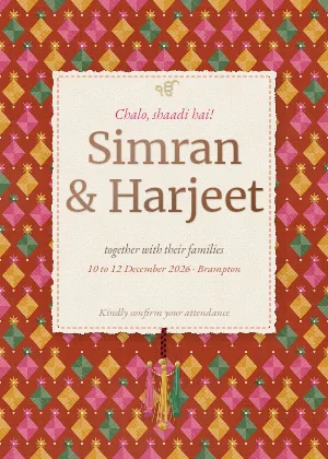 Phulkari Party invitation template
