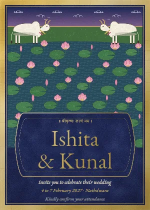 The Pichwai Lotus invitation design